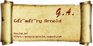 Gömöry Arnold névjegykártya